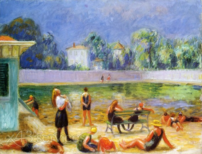 William James Glackens - Aussenschwimmbad - Outdoor Swimming Pool